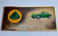 CLASSIC SPORTS CAR PAINTING ILLUSTRATION LARGE LOTUS LISTED FRED PEARMAN S.C 40″