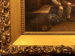 ANTQ c 1880’s LRG Original German School O/C Interior Genre Scene, Signed/Framed