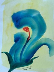 ALICE GUZMAN ORIGINAL WATERCOLOR PAINTING 9″ X 7″ NEW MEXICO ARTIST 1980’S