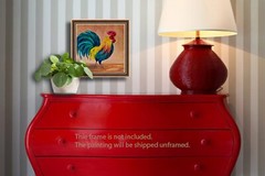 Rooster Painting Original Oil Artwork 100% Handmade Bird Art by Irene Pandin