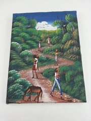 Original Haitian Folk Art Painting 16 Inch x 12 Inch