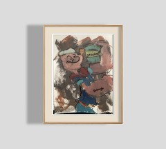 PDQ Artist Original Paintings Pop Art Cartoon Character Acrylic 9×12 Paper