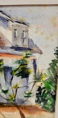 Albert Herman Schmidt Watercolor Painting on Paper Framed Old Homestead Signed