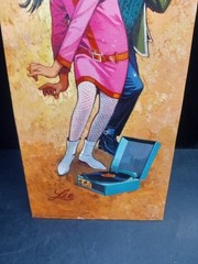 Vintage Lee Big Eyed Boy And Girl „Go-Go“ Teen Rocker 1960s Retro Mod
