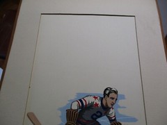 RUTH BELLITTO PAINTING AMERICAN ILLUSTRATION HOCKEY PLAYER 1940’S VINTAGE WPA