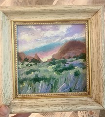 Big Bend National Park Original Painting Framed Southwest Folk Art Texas Desert