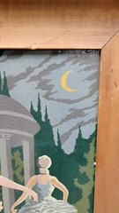 Vtg Paint By Number Moonlight Ballet Dancers Period Frame Painting 19.5″x15.5″