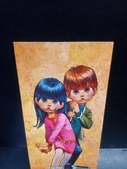 Vintage Lee Big Eyed Boy And Girl „Go-Go“ Teen Rocker 1960s Retro Mod