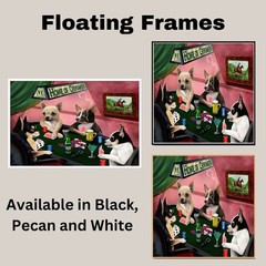 Home of Chihuahua Dogs Playing Poker Canvas Game Room Decoration Gallery Wrap