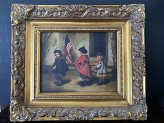 A recruiting party c.1864 Antique painting George Cochran Lambdin Vintage