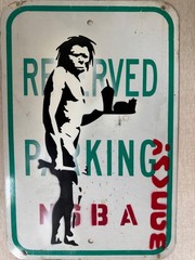 Banksy signed street sign, good condition, unframed, 18 x 12 inches
