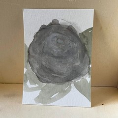ACEO Original Art Card 2.5 x 3.5 Watercolor mini painting rose