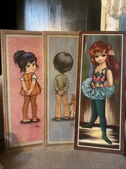 VTG Eden Big Eyed Harlequin Ballerina Plus Matching Mid Century Set 1 Sealed