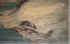 Vintage Impressionist Oil Painting Winter River Landscape Unsigned, Fine 20×24″