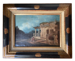 18th Century Neoclassical Italian CAPRICCIO RUIN – Oil on Canvas