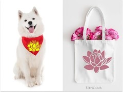 Large Lotus Flower Stencil for Painting on Wood, Canvas, Paper, Fabric, Walls…