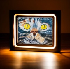 Gray Cat Oil Painting Original Pet Portrait Cat Art 6×8 Cat Lover Gift