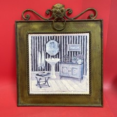 Metal Wall Art C. Winterle Olson Vanity Powder Room Lions Head Knocker 16 X 14