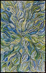 Rosemary Petyarre .Authentic Aboriginal Art. Bush yam flower, Size; 150 x 100cm
