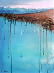 „Shoreline Drift“ Abstract Original Acrylic Art on Canvas signed 16x’h x 12″w