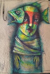 Carlos Cesar cuban Mix On Cardboard Beautifull Art 60×80 Cm T:“sin Salida“