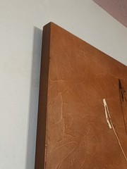 MCM 48″X 35″ CARLO OF HOLLYWOOD Abstract On Wood With „Floating Box“ Framing