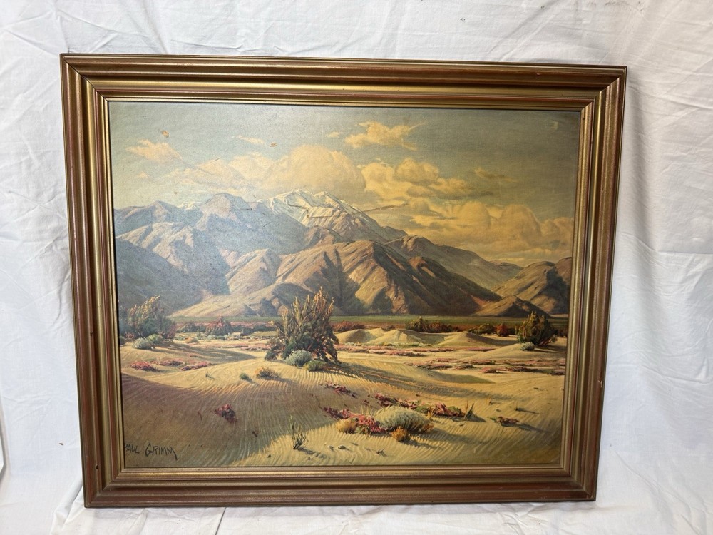 Paul Grimm “Desert Domain” Framed Signed Realism Landscape Mountain Painting