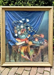 Large AMERICAN/CLEVELAND SCHOOL Early 20th Century Oil Painting Framed Canvas