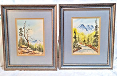 Pair Of Ann Sproul Watercolor Paintings Framed 11″ x 13″ Southwestern Scene