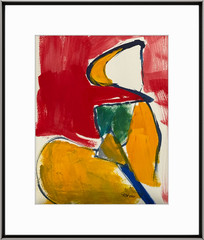 R Stevens Original Acrylic Abstract Painting Bold Red Yellow Green 8×10 Art