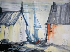 North Jutland Denmark Nordjylland 1974 Oil painting art on canvas 100×47 cm
