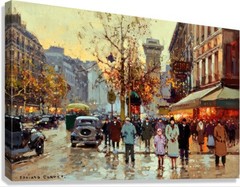 Cafe Biard Porte Saint Denis Paris Painting by Edouard Leon Cortes Reproduction
