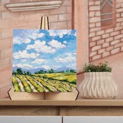 Italy Oil Painting Original 8×8″ Florence Italy Painting Tuscany Hill Vineyard