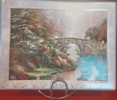 Thomas Kinkade’s Still Water Bridge Ceramic with Stand or Wall Hanging
