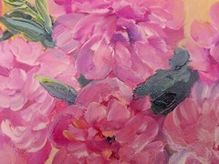 pink peonies original oil painting, peonies wall art, floral still life, flowers