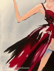 Dancing in a Red Dress Original Acrylic Painting 11×14 Signed Canvas Art