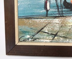 Vintage Carlo of Hollywood Original Painting of Venice 38”x 23” Framed