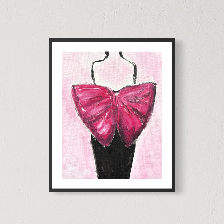 Original Art Lady In YSL Dress 8×10 Canvas Expressionism Fashion Wall Art