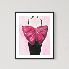 Original Art Lady In YSL Dress 8×10 Canvas Expressionism Fashion Wall Art