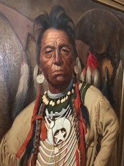 Blackfeet Chief Two Guns White Calf, Large Oil on Canvas Painting by John Berry