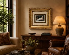 „La Muse‘ Oil Painting After Picasso Framed Suvall Gallery NY Label“