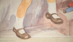 Helen Mary Jacobs Children’s Illustration Painting Blowing Soap Bubbles 2, Fine!