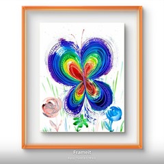 Original Rainbow Butterfly Painting By Alannah Dyer- Acrylic 11×14 in. Baby