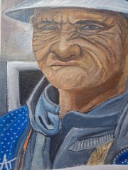 Figurative Contemporary Grumpy Old Man 8×11 Canvas Paper