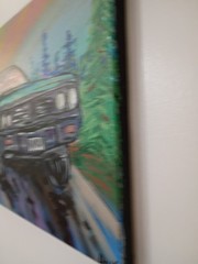 Fast Car 11×14 Canvas Original Art Expressionism Abstract Tough Boy Classic Car