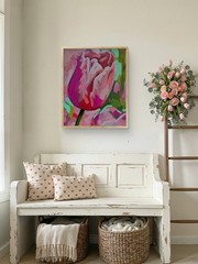 Mona Vivar 20×16 Abstract Floral Tulip Contemporary Painting Original Art