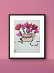 Wild Garden Still Life 03 11 X 14″ Impressionist Abstract Acrylic Painting Paper