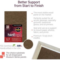 Ampersand Museum Series Hardbord for Painting and Mounting, 1/8 Inch Depth,