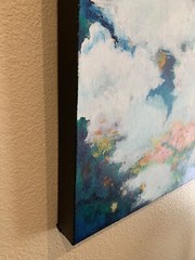 OOAK Original Acrylic Abstract 20×24 Sky Clouds Bright Maui Hawaii