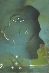 COOL Vintage J. CAMACHO Surrealism Abstract Oil Painting On Advertising Board